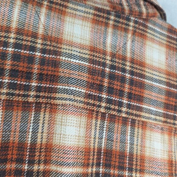 Canyon Guide Outfitters Plaid Flannel Long Sleeve Shirt Men's XL Rust Black - Picture 7 of 8